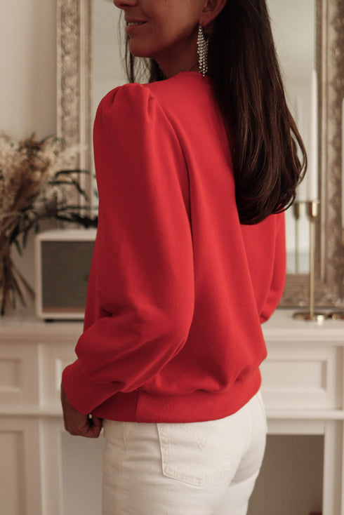 Button Tab Detail Long Sleeve Top
